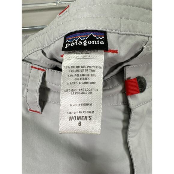 Patagonia Byway Pants Womens 6 White‎ Convertible Cargo Mid Rise Hiking - Picture 4 of 6